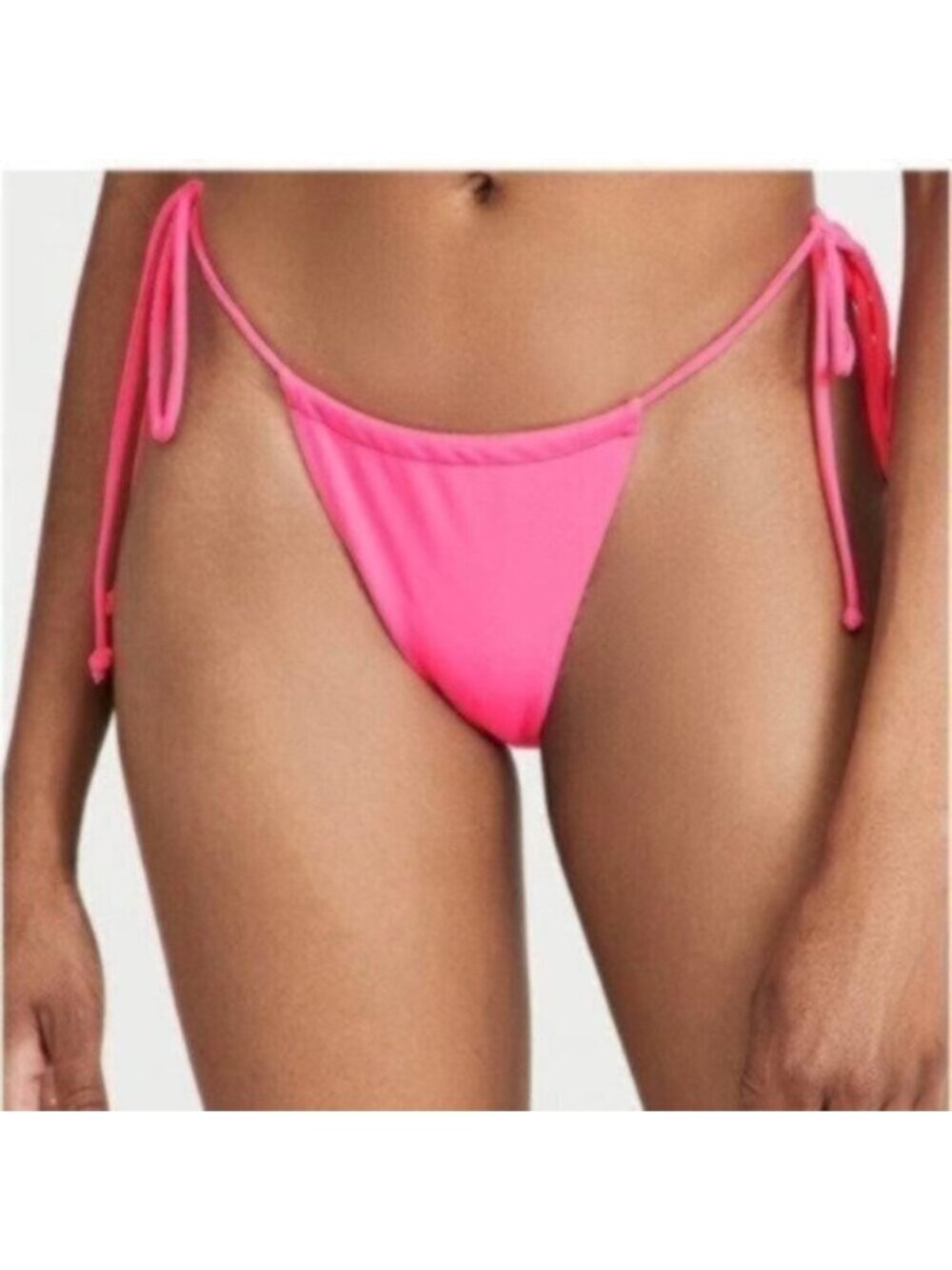 NWT Good American Women's Pink Neon Tiny Ties Swim Bikini Bottoms Size 4 /XL